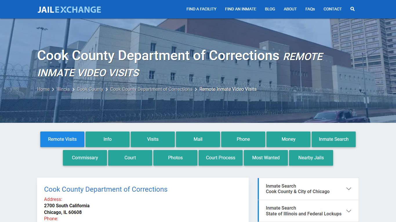 Video Visitation - Cook County Department of Corrections, IL