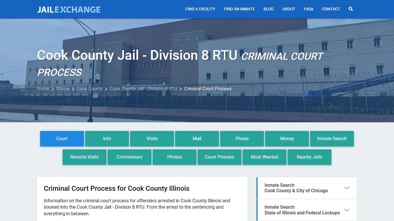 Cook County Jail - Division 8 RTU Criminal Court Process
